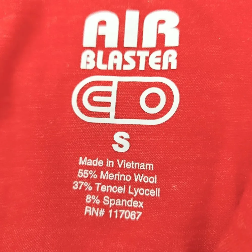 AIRBLASTER Merino Wool Base Layer Ninja Suit Mens Small Red One Piece Hooded